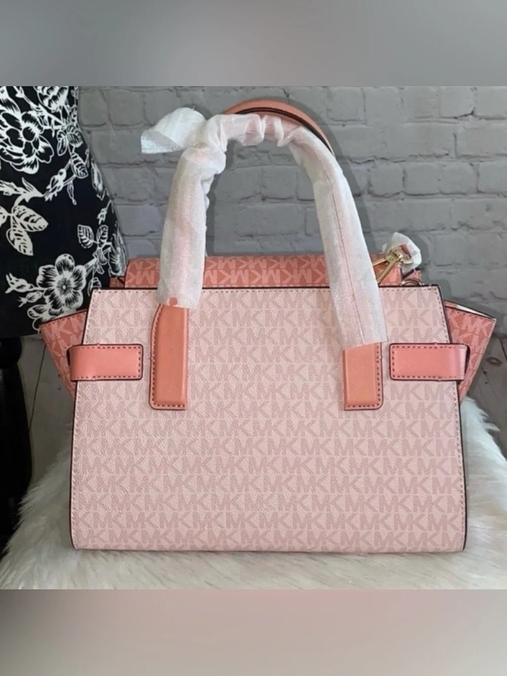 Michael Kors CARMEN MD Flap Satchel/CARMEN MD Flap Billfold Wallet 2pc Set